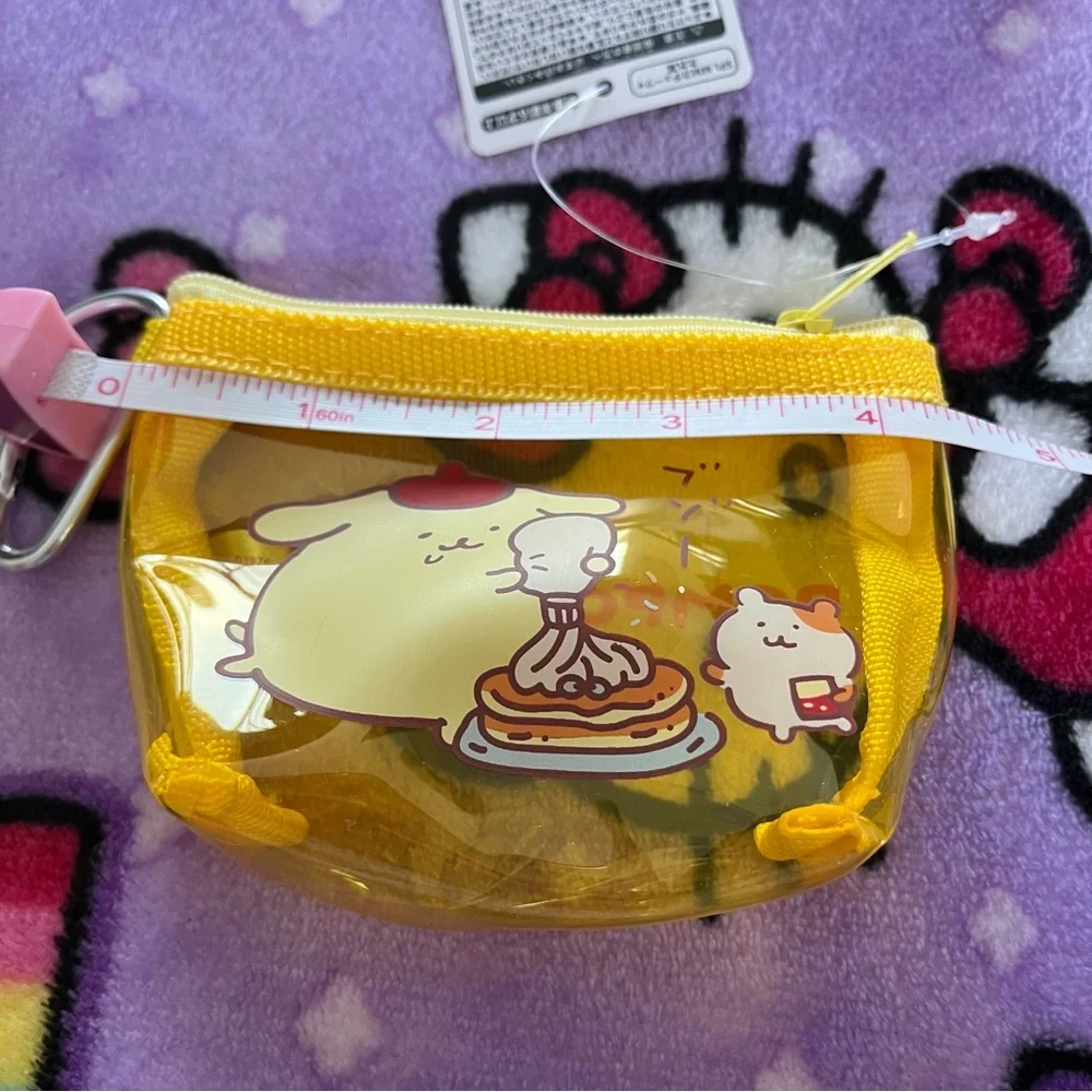 Pompompurin Yellow Clear Plastic Small Zip Coin Pouch NWT